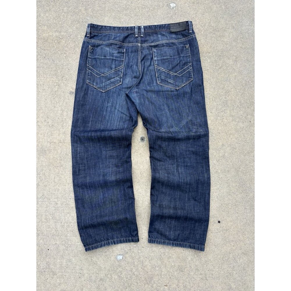 Mexx Dark Blue Raw Selvage Denim Jeans Loose Fit 35x30